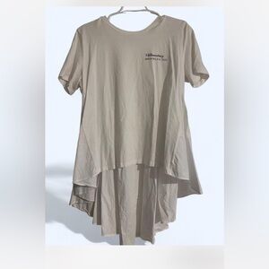 Zara Beige Asymmetrical Short Sleeve Tee